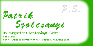 patrik szolcsanyi business card
